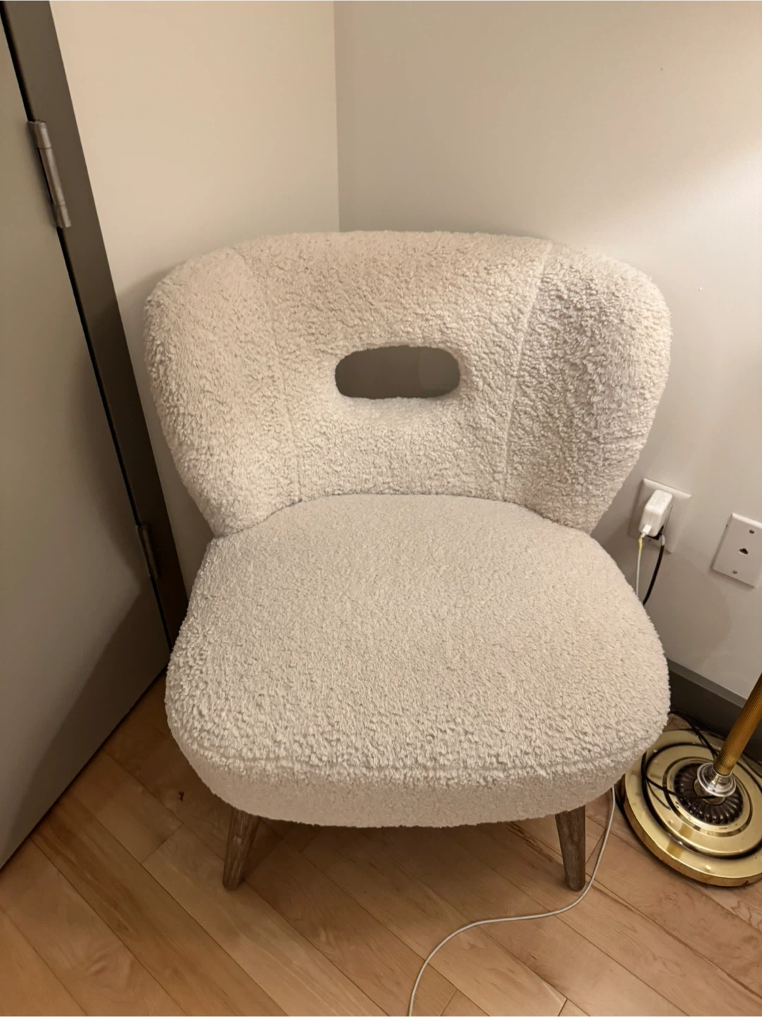 Ivory Boucle Accent Chair