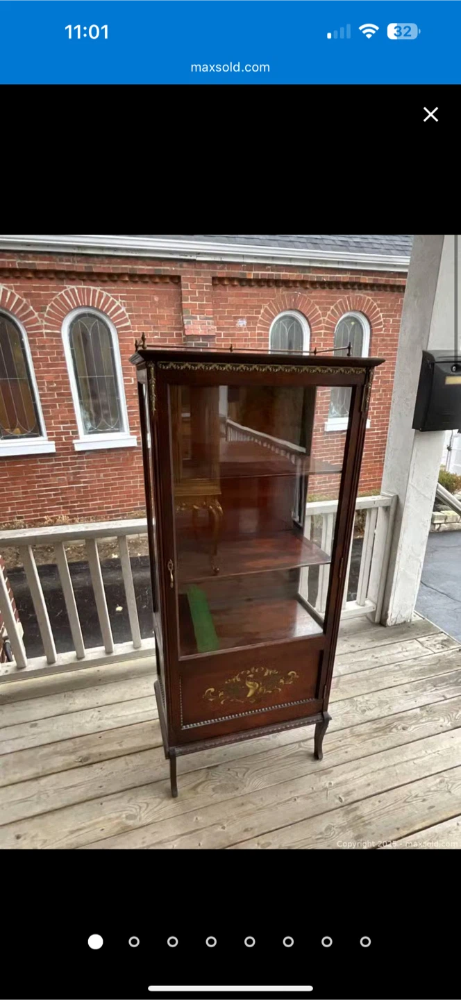 Vintage Dark Wood Display Cabinet - photo 2