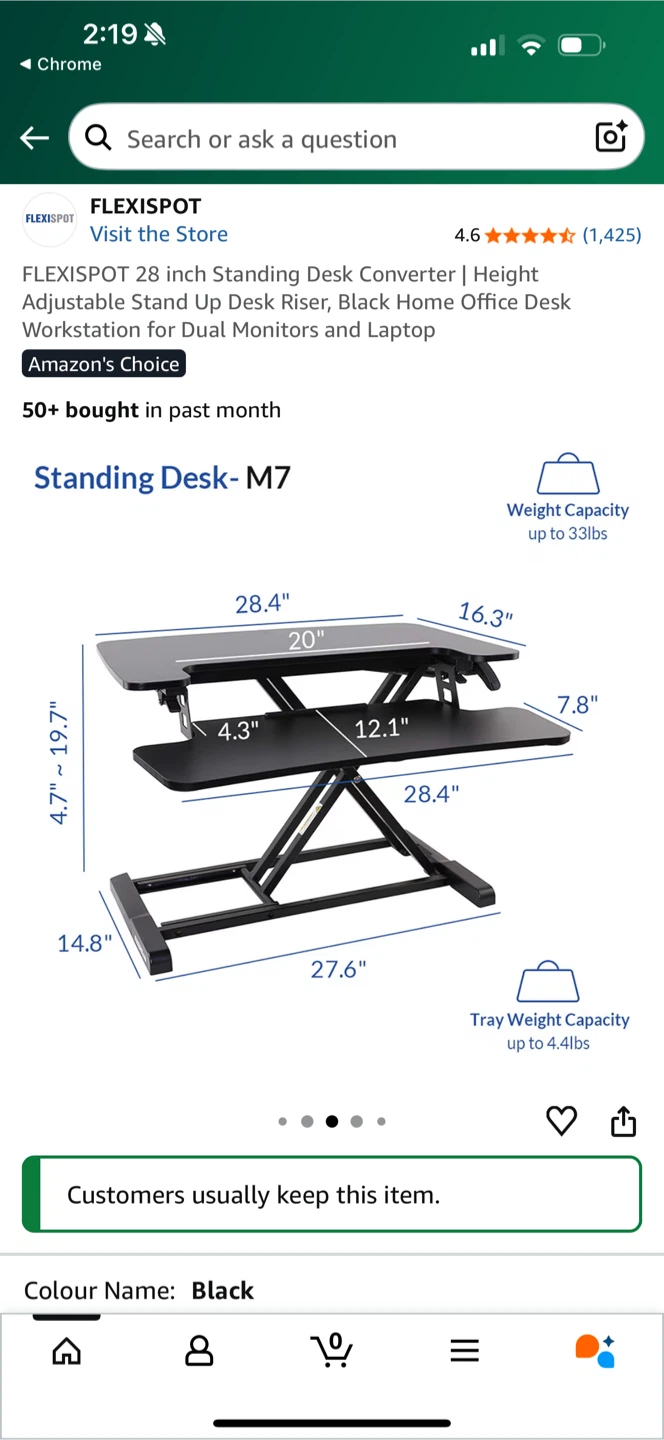 FLEXISPOT M7 Standing Desk Converter - Black - photo 3