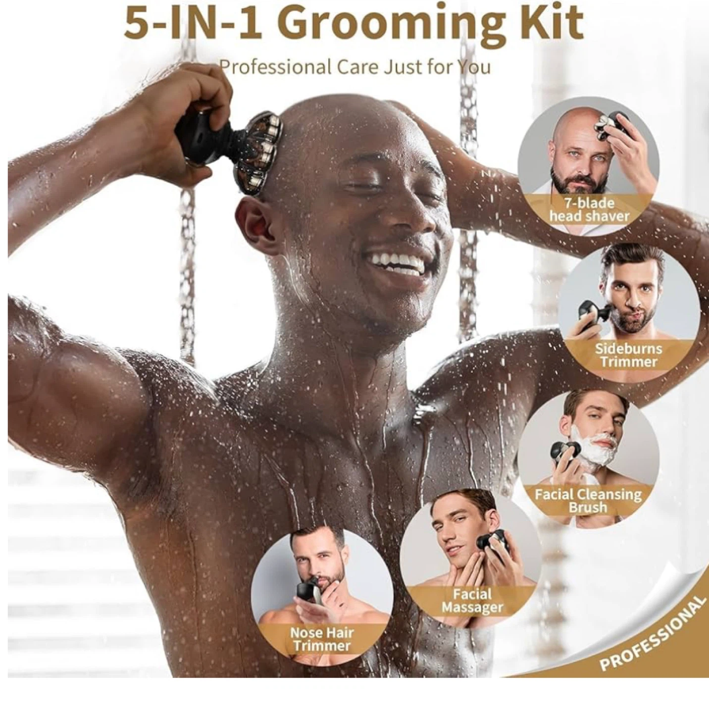 SHPAVVER 5-in-1 Electric Head Shaver Grooming Kit - photo 3
