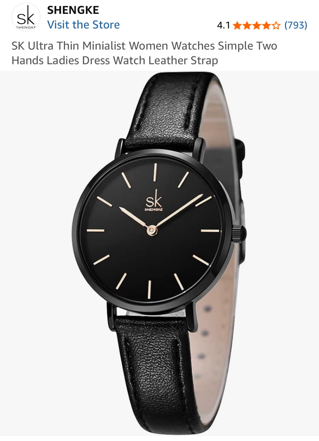 Shengke Women's Minimalist Black Leather Watch - New - photo 3
