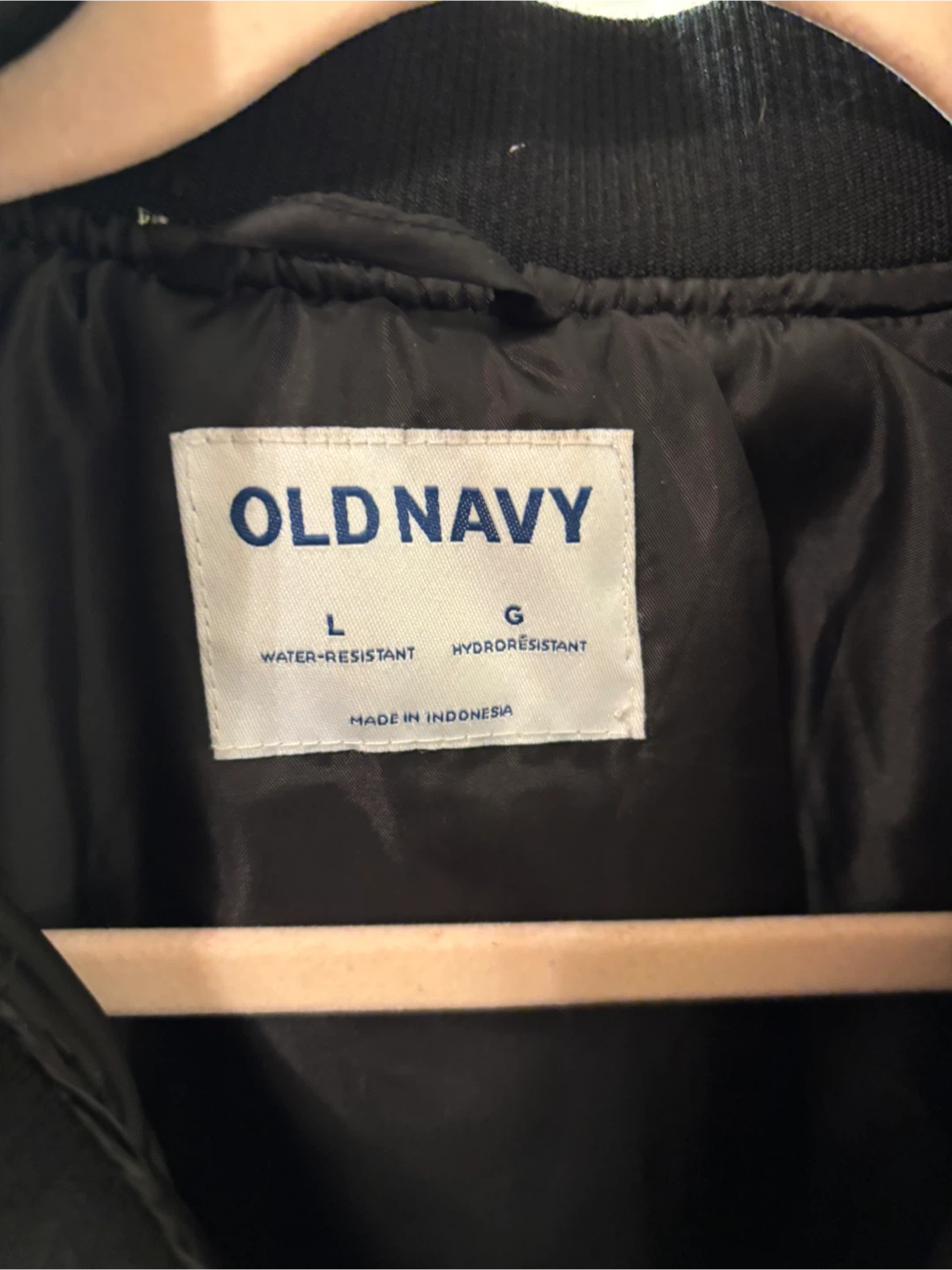 Old Navy Black Water-Resistant Bomber Jacket - Size L - photo 3