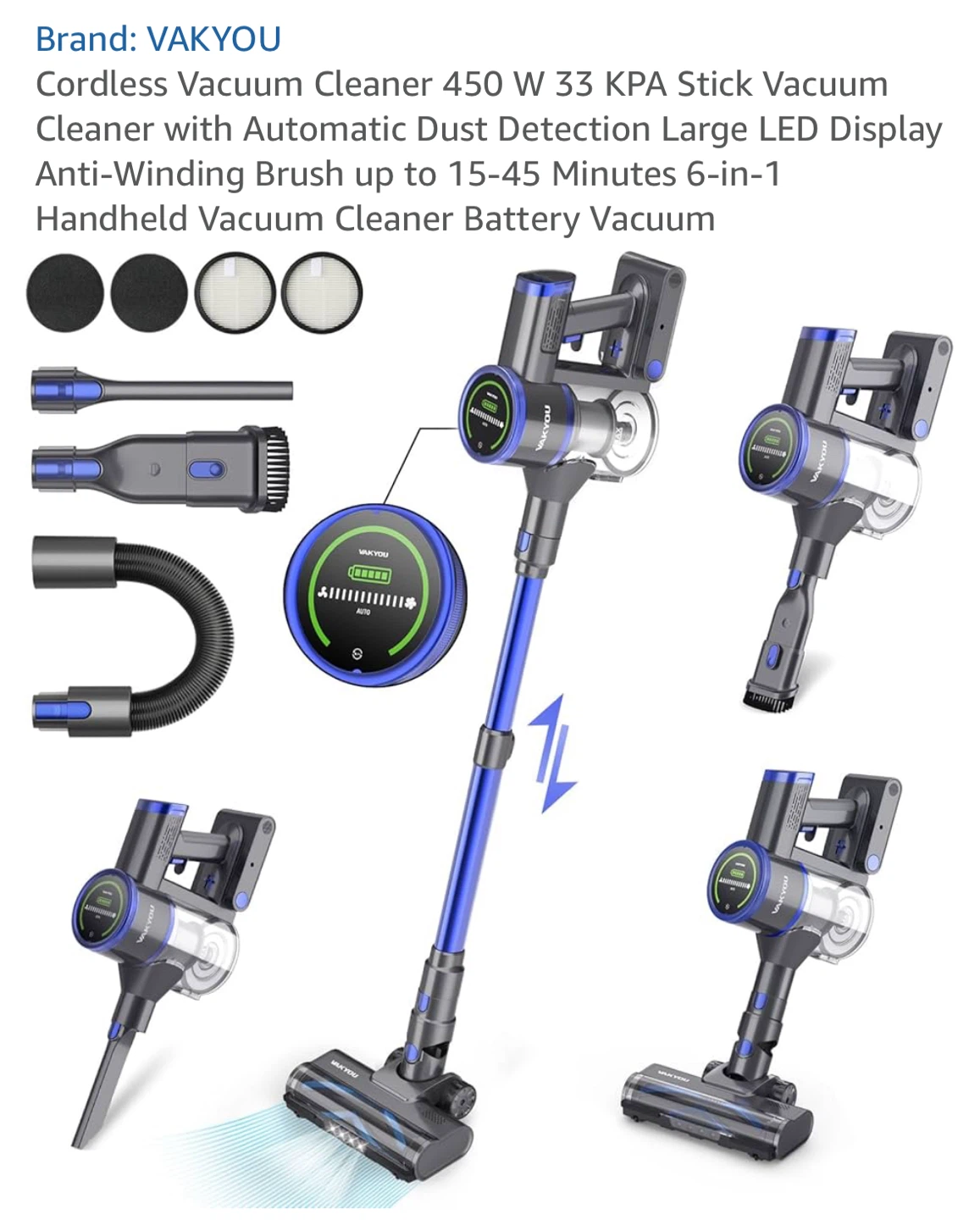 VAKYOU Cordless Vacuum Cleaner - Like New!
