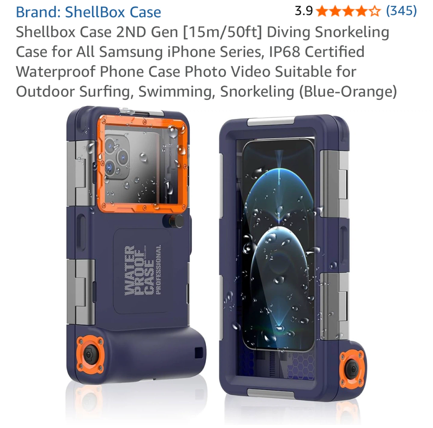 Shellbox 2ND Gen Waterproof Phone Case (Blue-Orange)