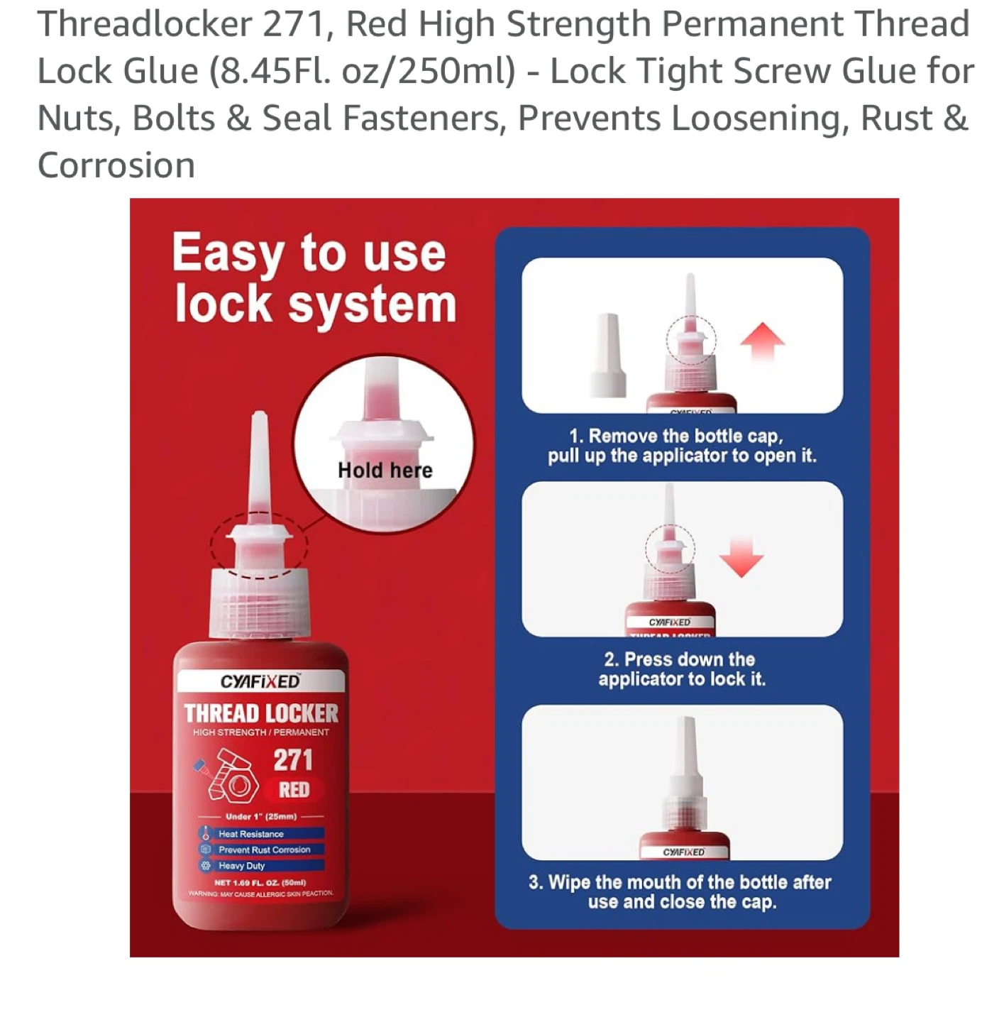 CYAFIXED Thread Locker 271 - NEW - photo 3
