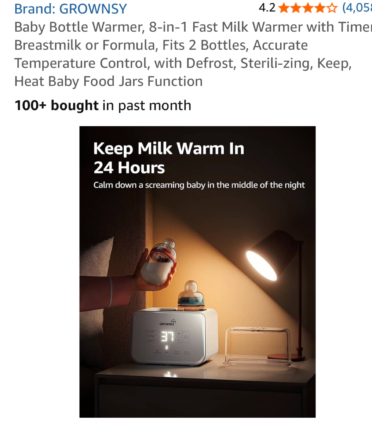 Grownsy 8-in-1 Baby Bottle Warmer - Like New! - photo 4
