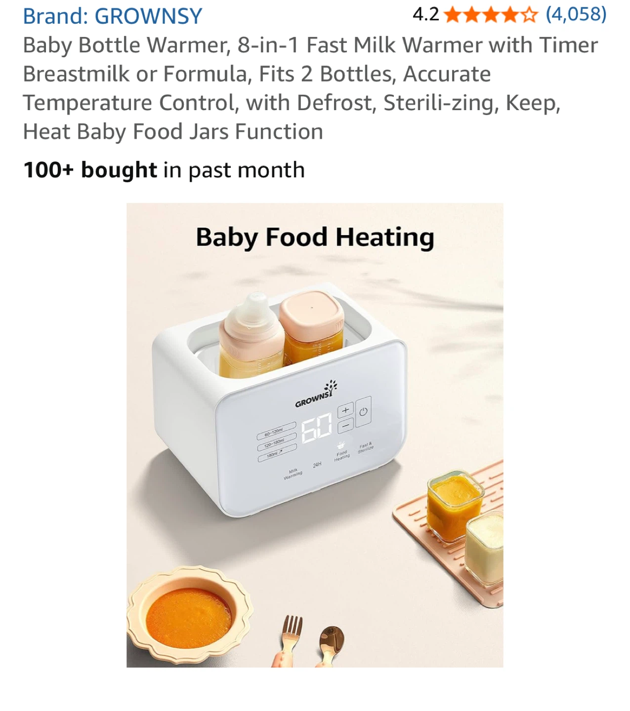 Grownsy 8-in-1 Baby Bottle Warmer - Like New! - photo 3
