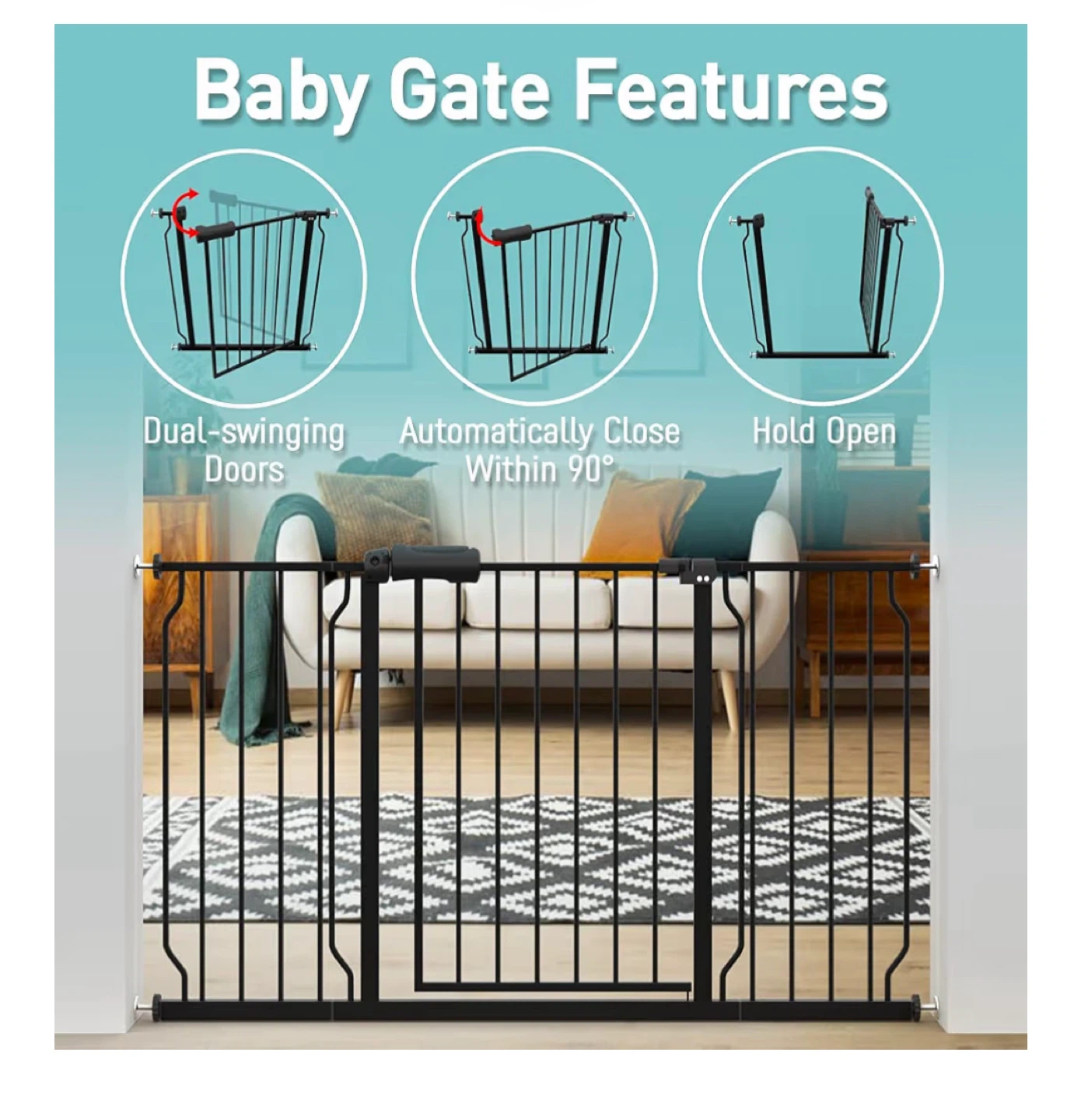 Baby Gate - Fits 71.65-85.83 inch Openings - photo 4