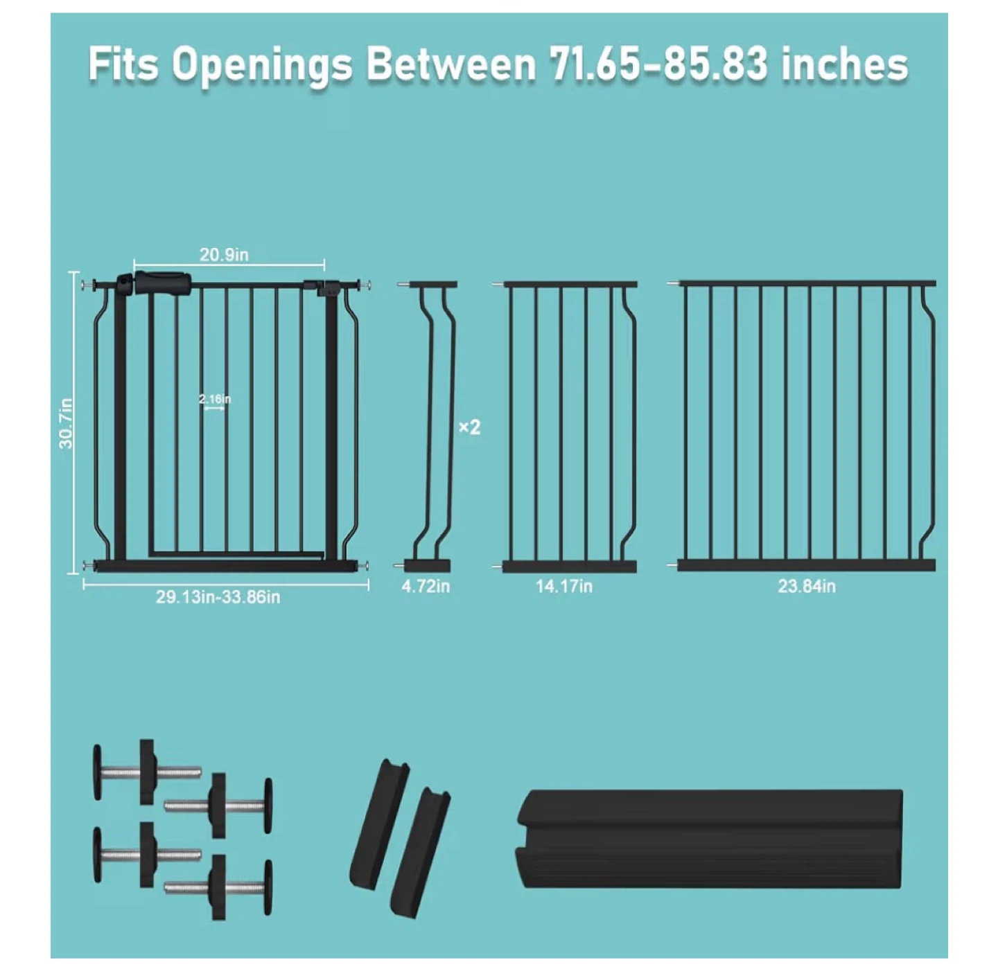 Baby Gate - Fits 71.65-85.83 inch Openings - photo 2