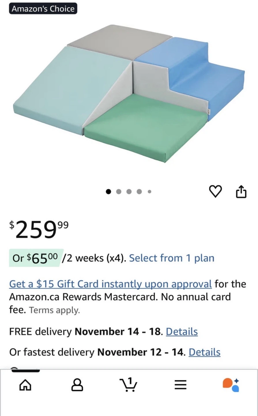 4-Piece Indoor Climbing Blocks /  Foamnasium Play Set - photo 2