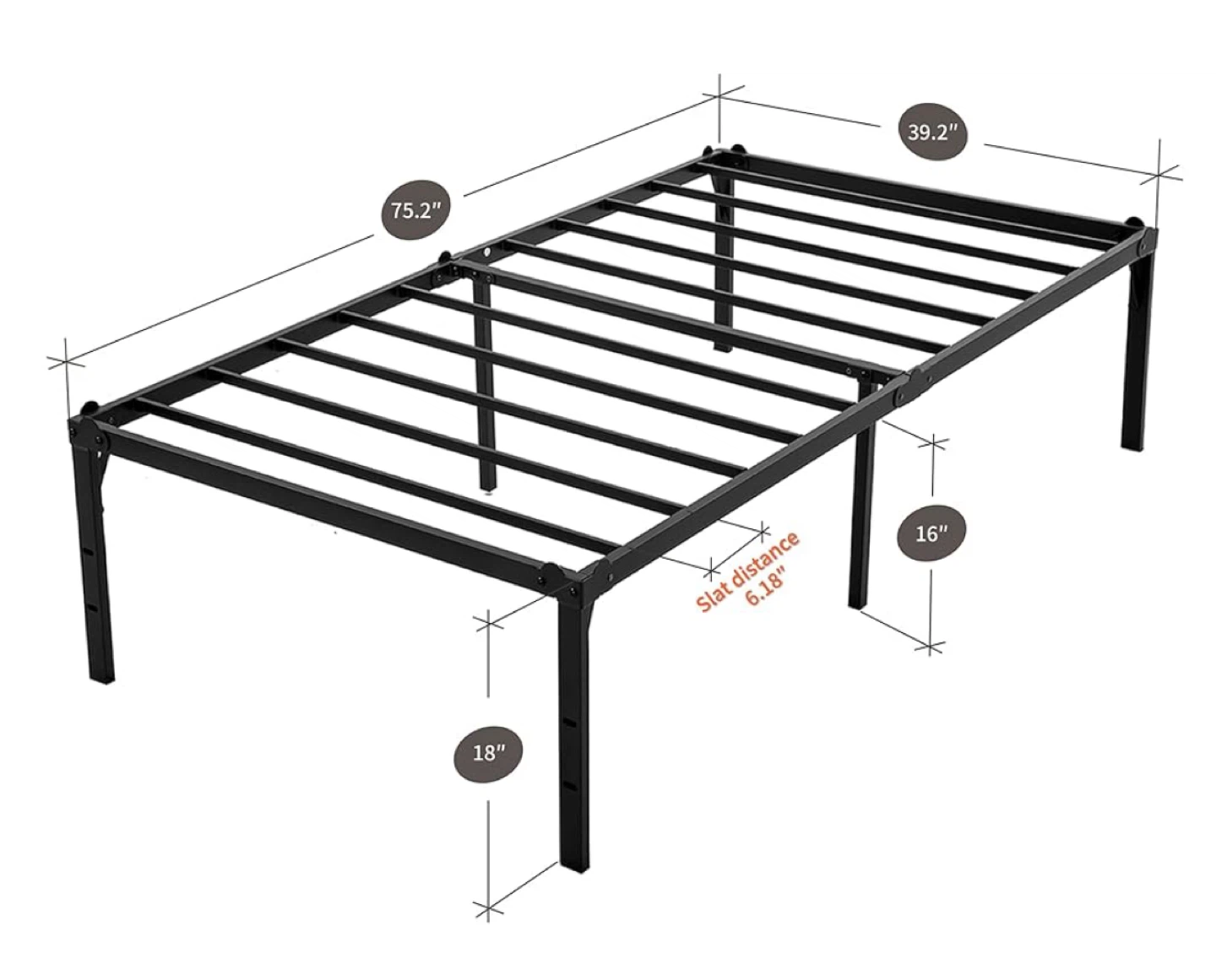 Twin Metal Bed Frame Platform - photo 2
