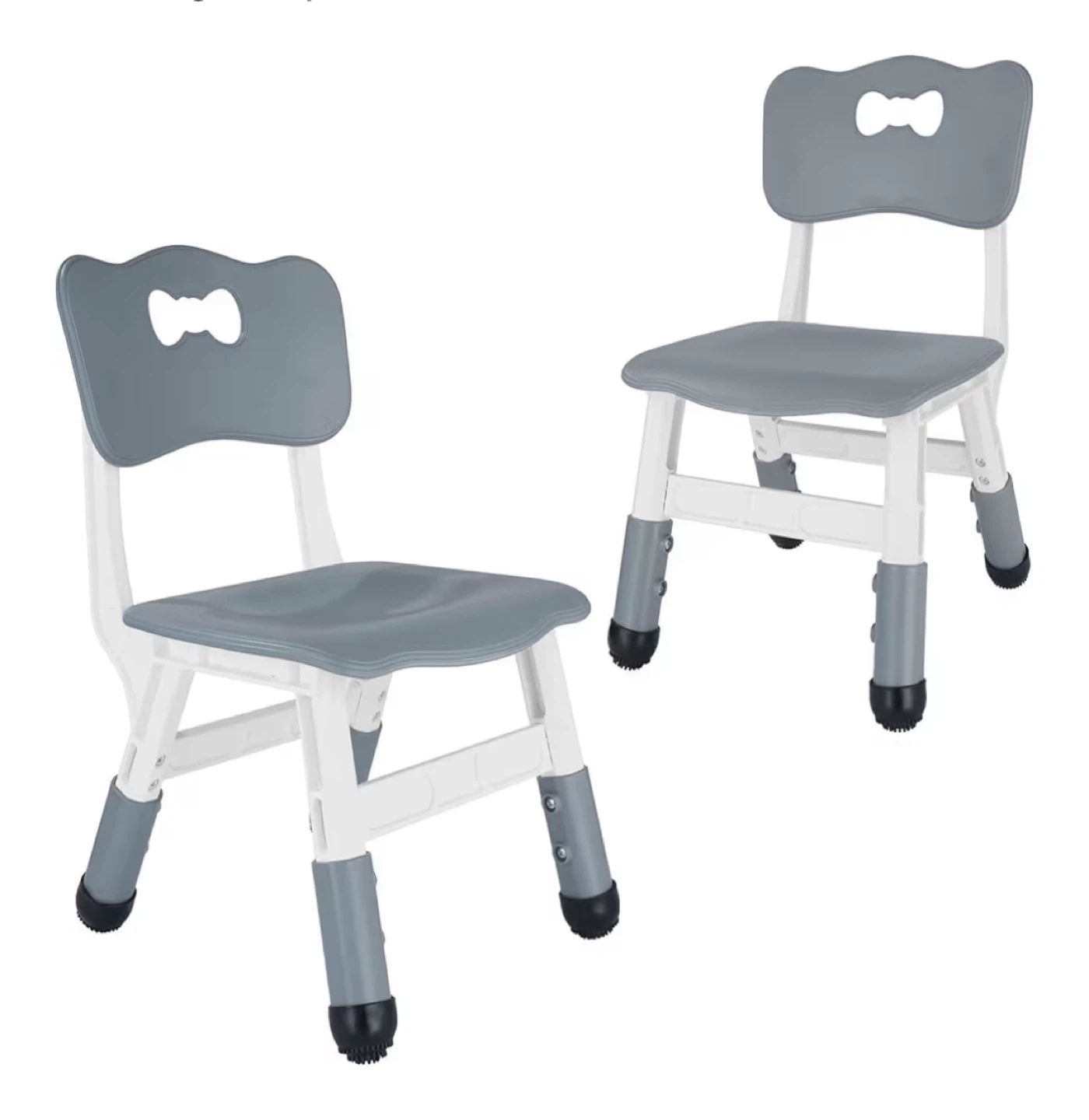 Adjustable Height Kids Chair, Grey & White