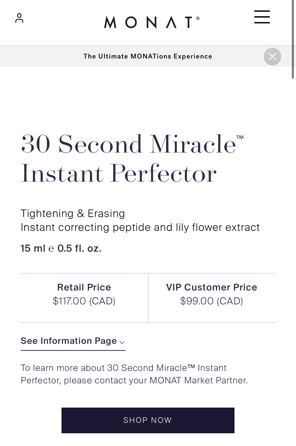 Monat 30 Second Miracle Instant Perfector - photo 2