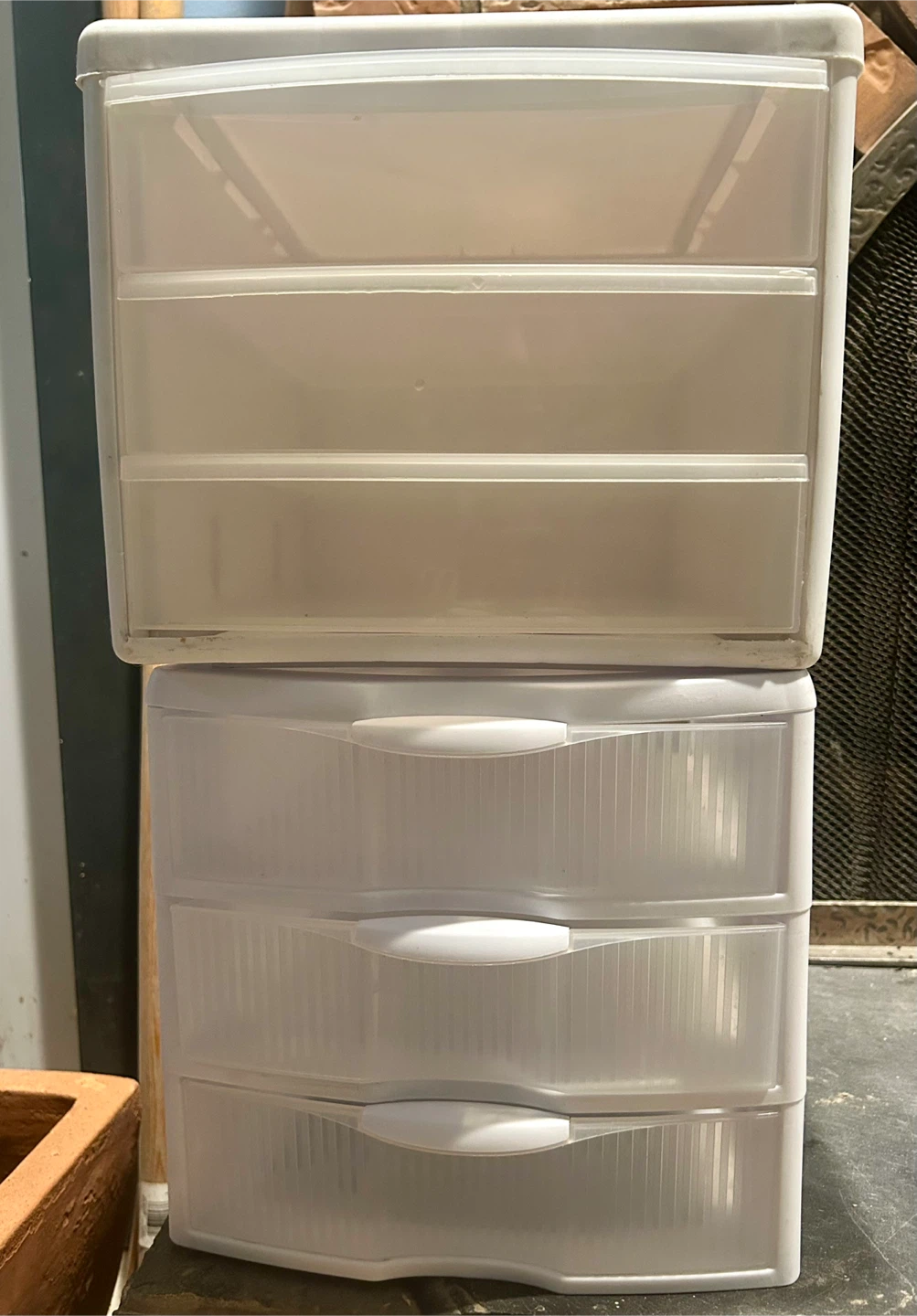 Sterilite White Plastic Drawer Organizers