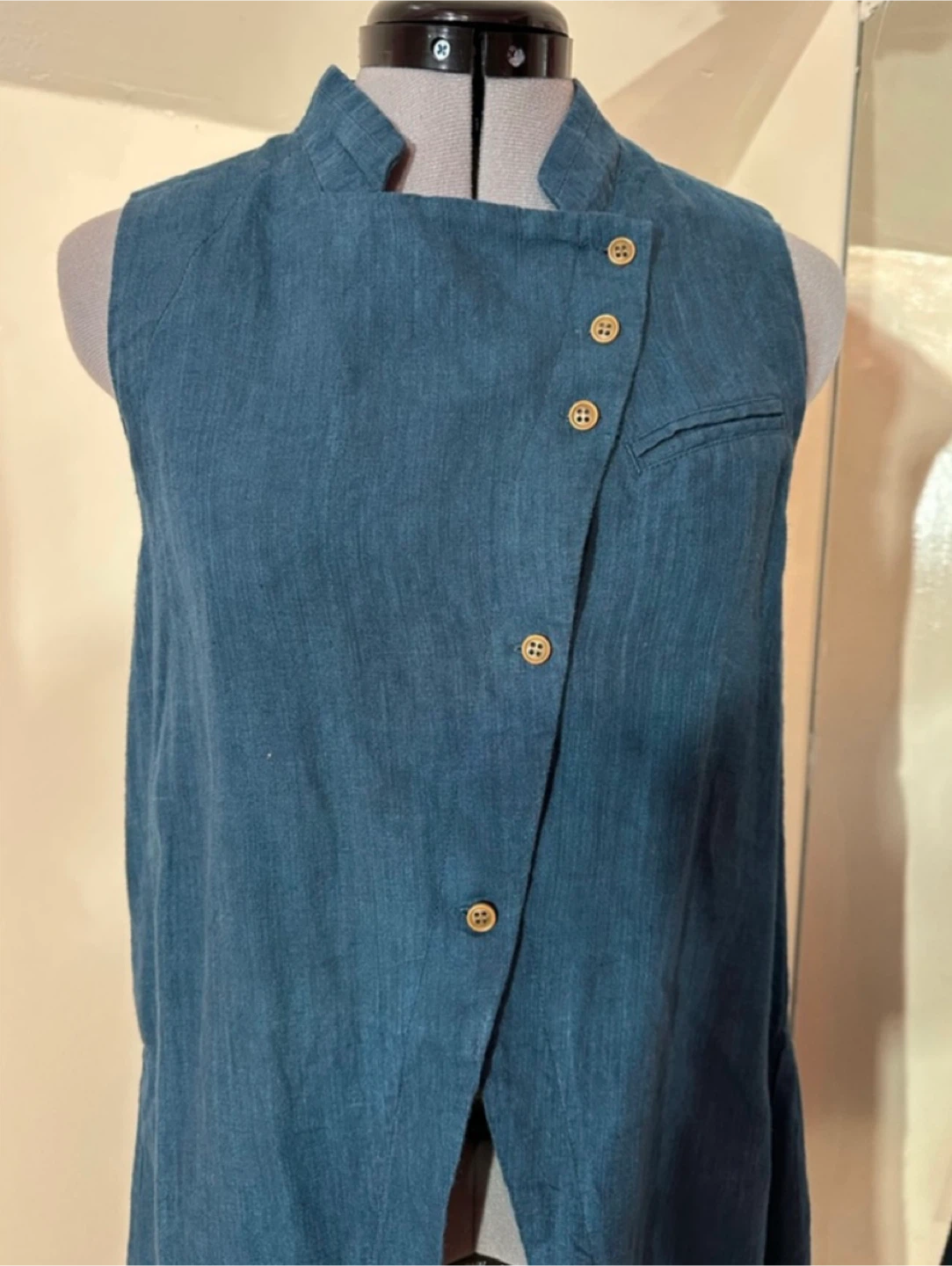 Donaratica Teal Blue Linen Dress - photo 4