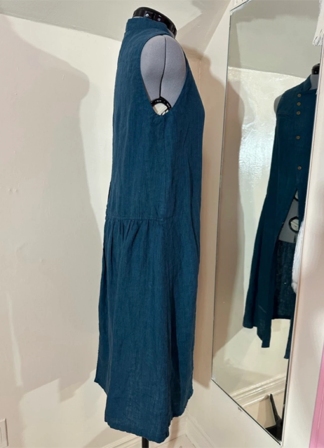 Donaratica Teal Blue Linen Dress - photo 3