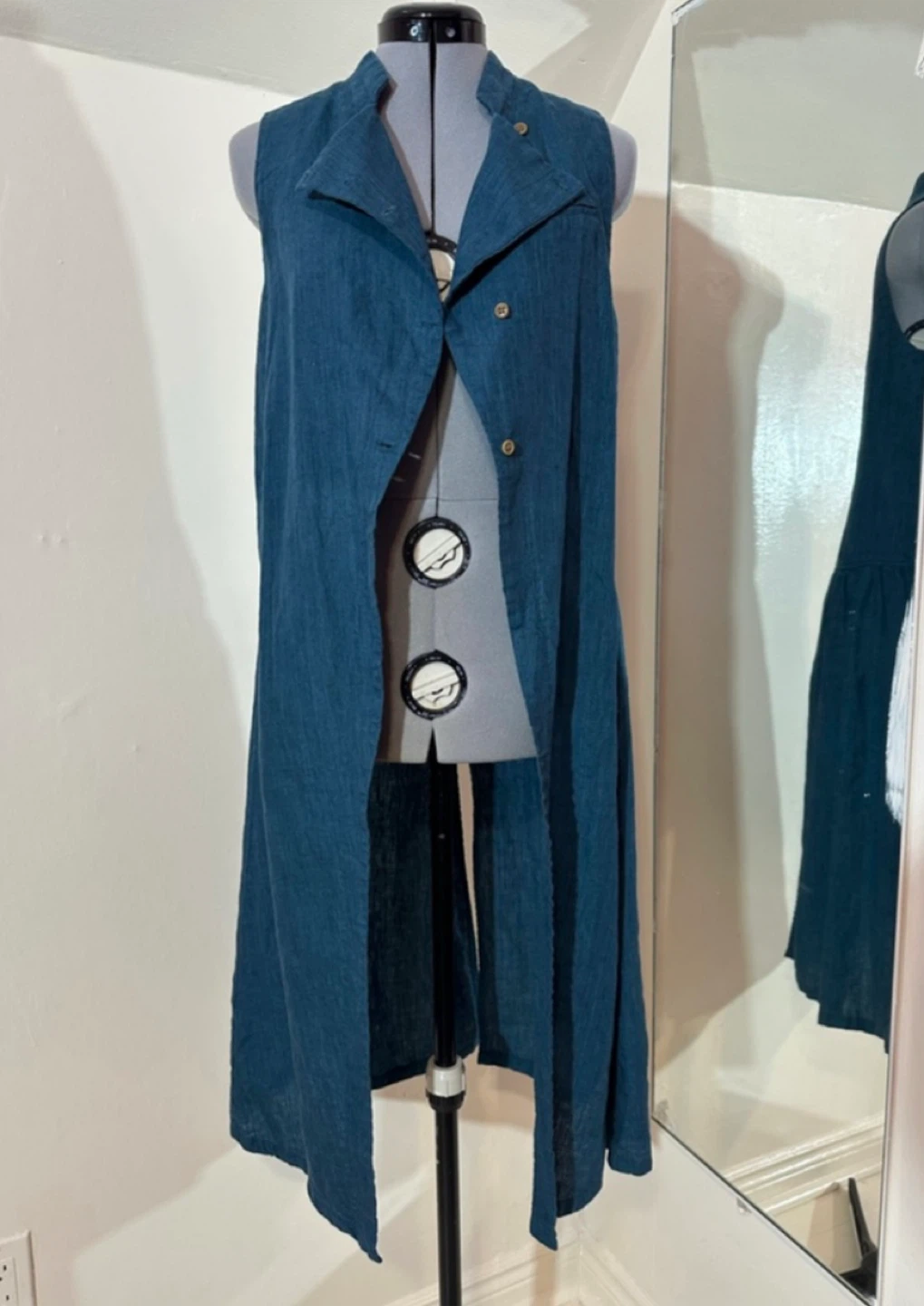 Donaratica Teal Blue Linen Dress - photo 2