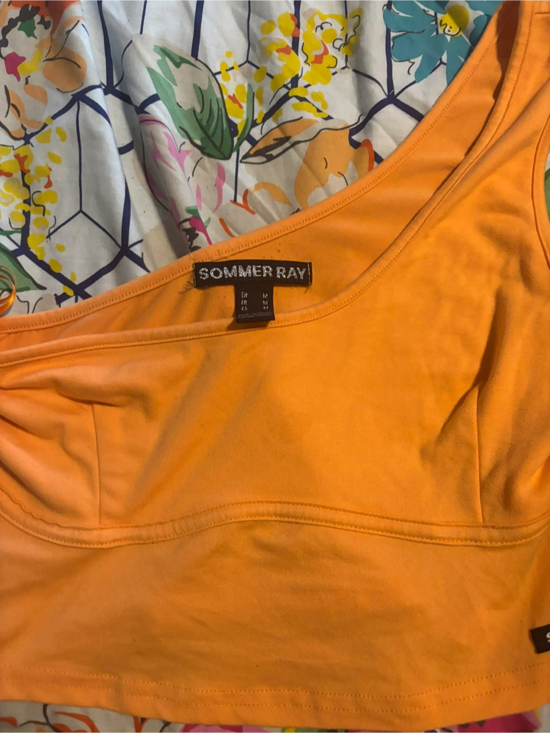 Sommer Ray Orange One-Shoulder Top - Size M - photo 2