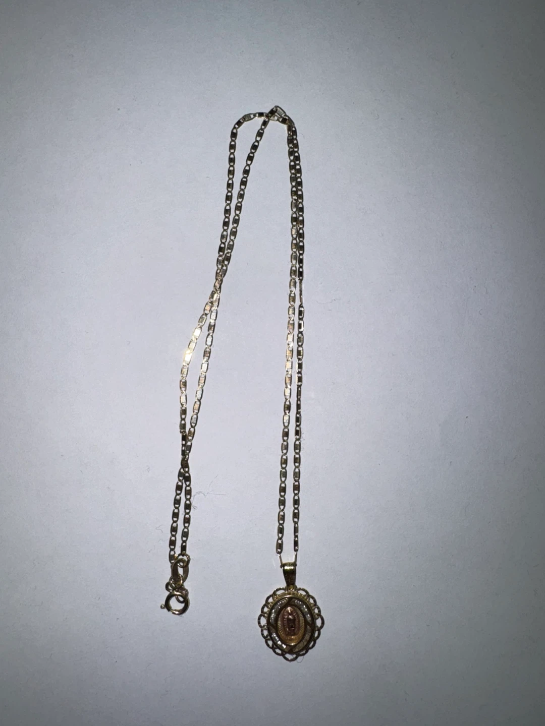Gold Necklace with Virgin Mary Pendant - photo 2