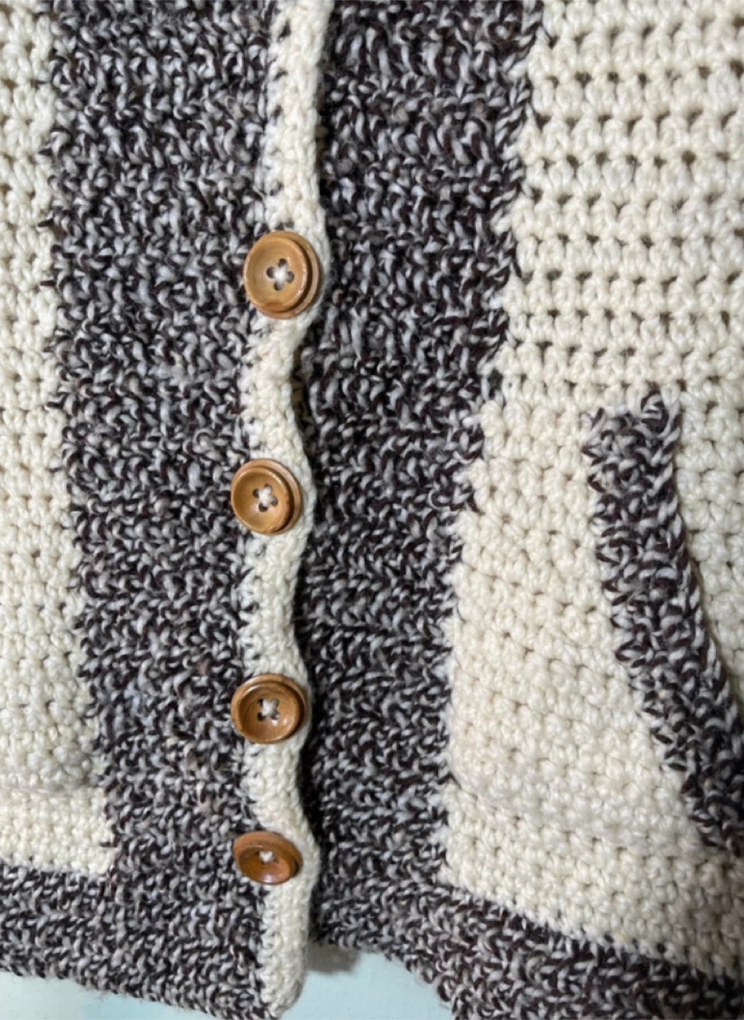 Handmade Crochet Cardigan - Beige & Brown - photo 3