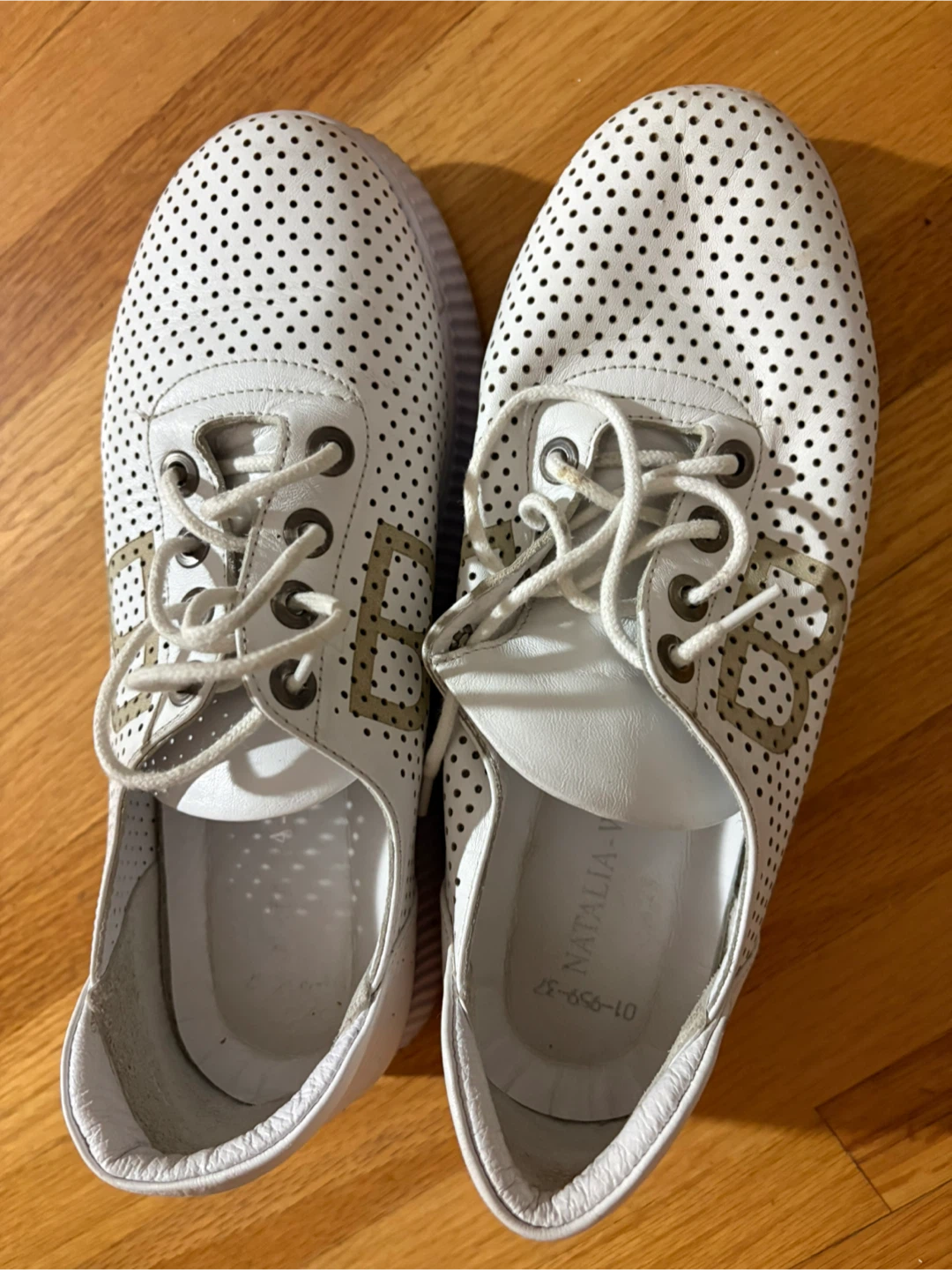 Natalia White White Leather Sneakers - Size 37