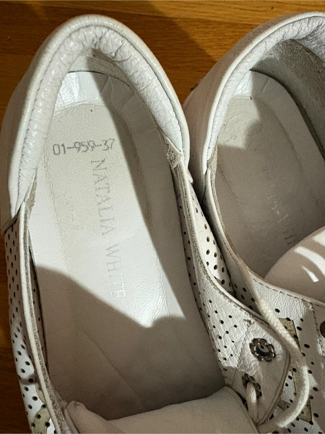 Natalia White White Leather Sneakers - Size 37 - photo 4