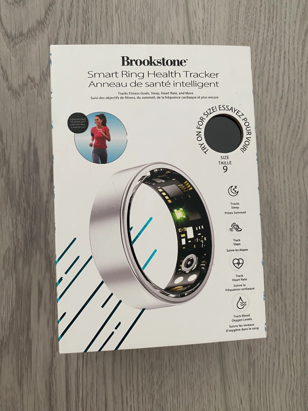 Brookstone Smart Ring Health Tracker - Size 9