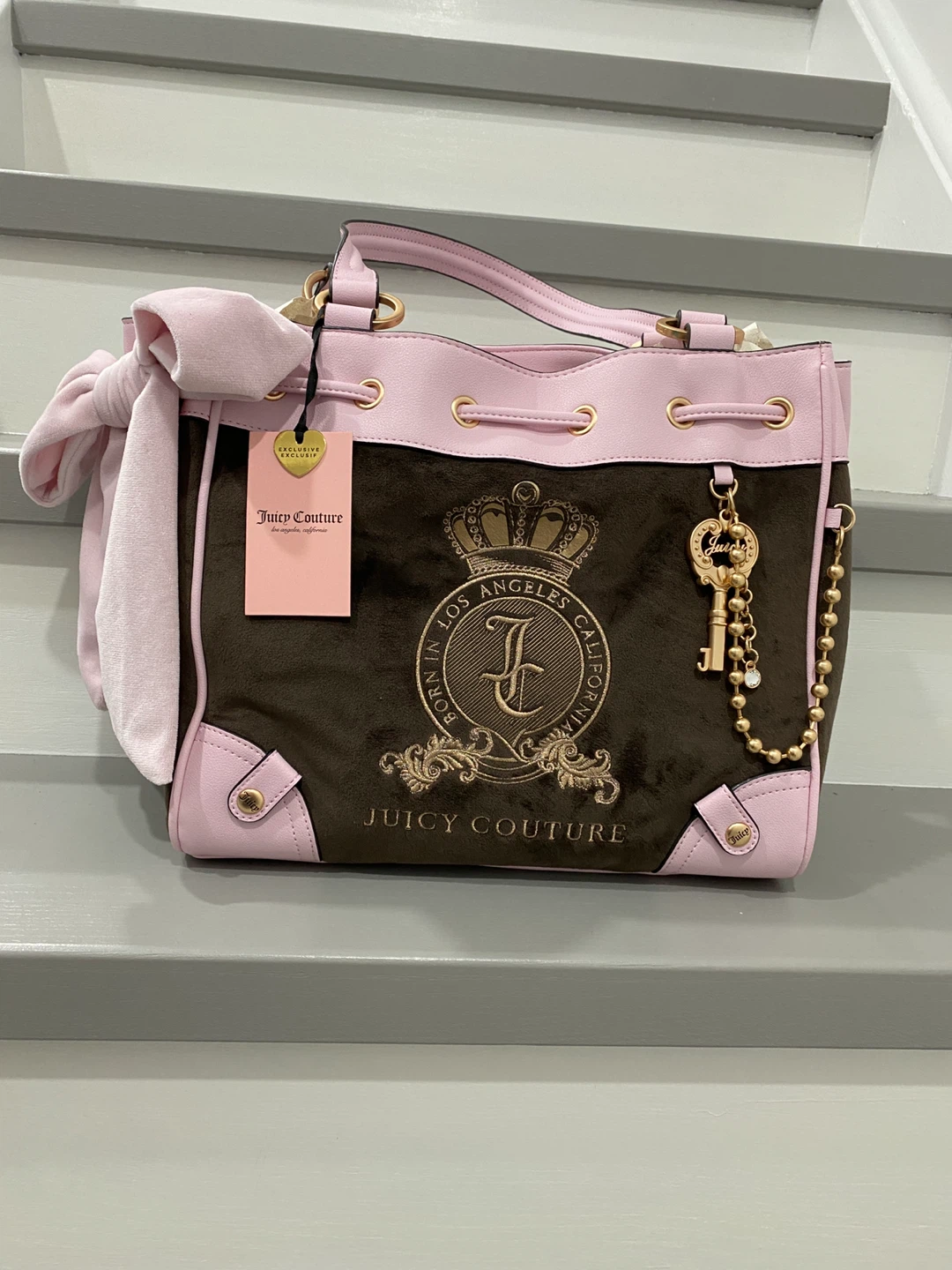 Juicy Couture  brown & Pink Bucket Bag