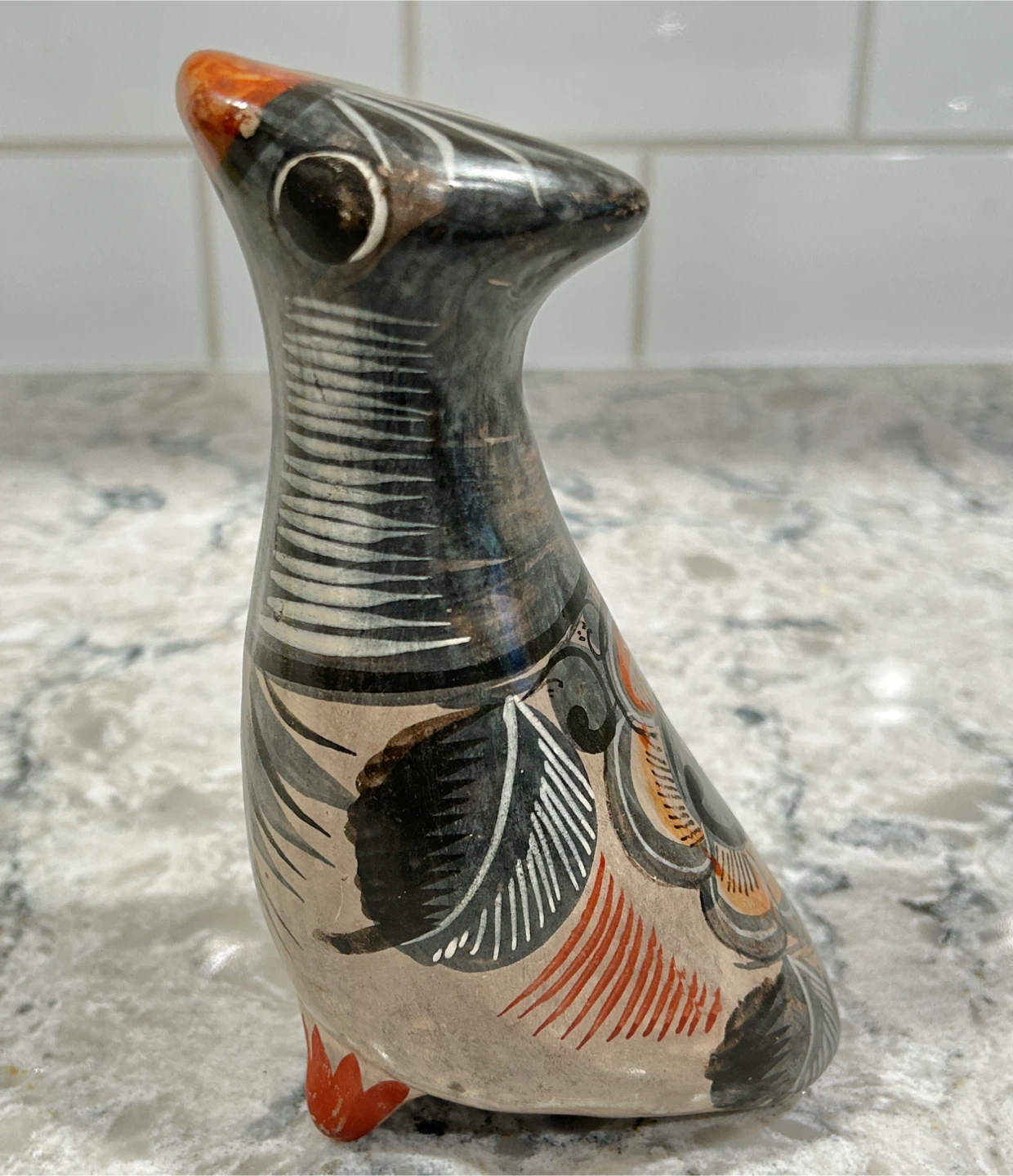 Hand Painted Pottery Bird Figurine - photo 3
