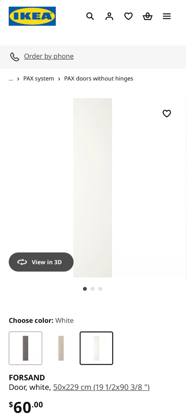 IKEA PAX Wardrobe with FORSAND Doors - White - photo 4