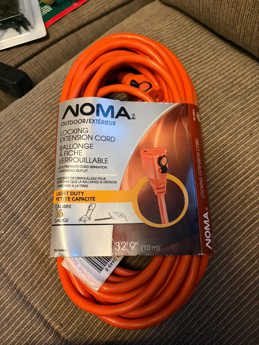 NOMA 32'9" (10m) Locking Extension Cord - Orange