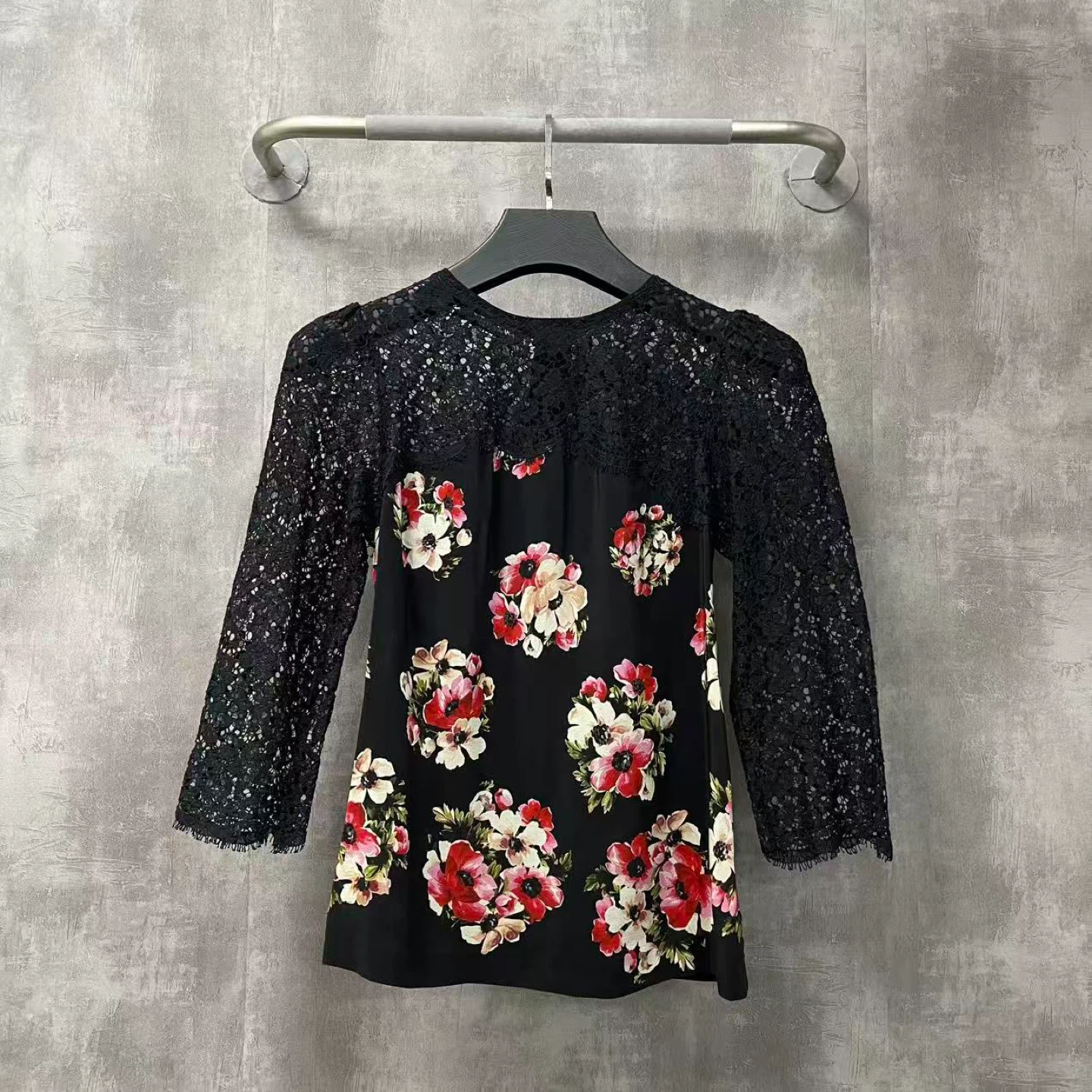 Dolce & Gabbana Floral Print Lace Top