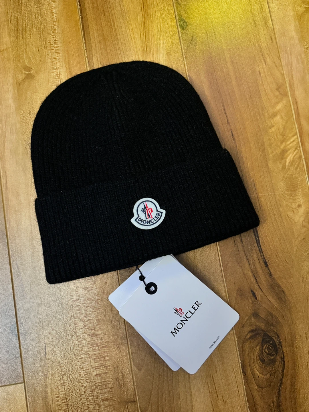 Moncler Black Wool Beanie - New with Tags