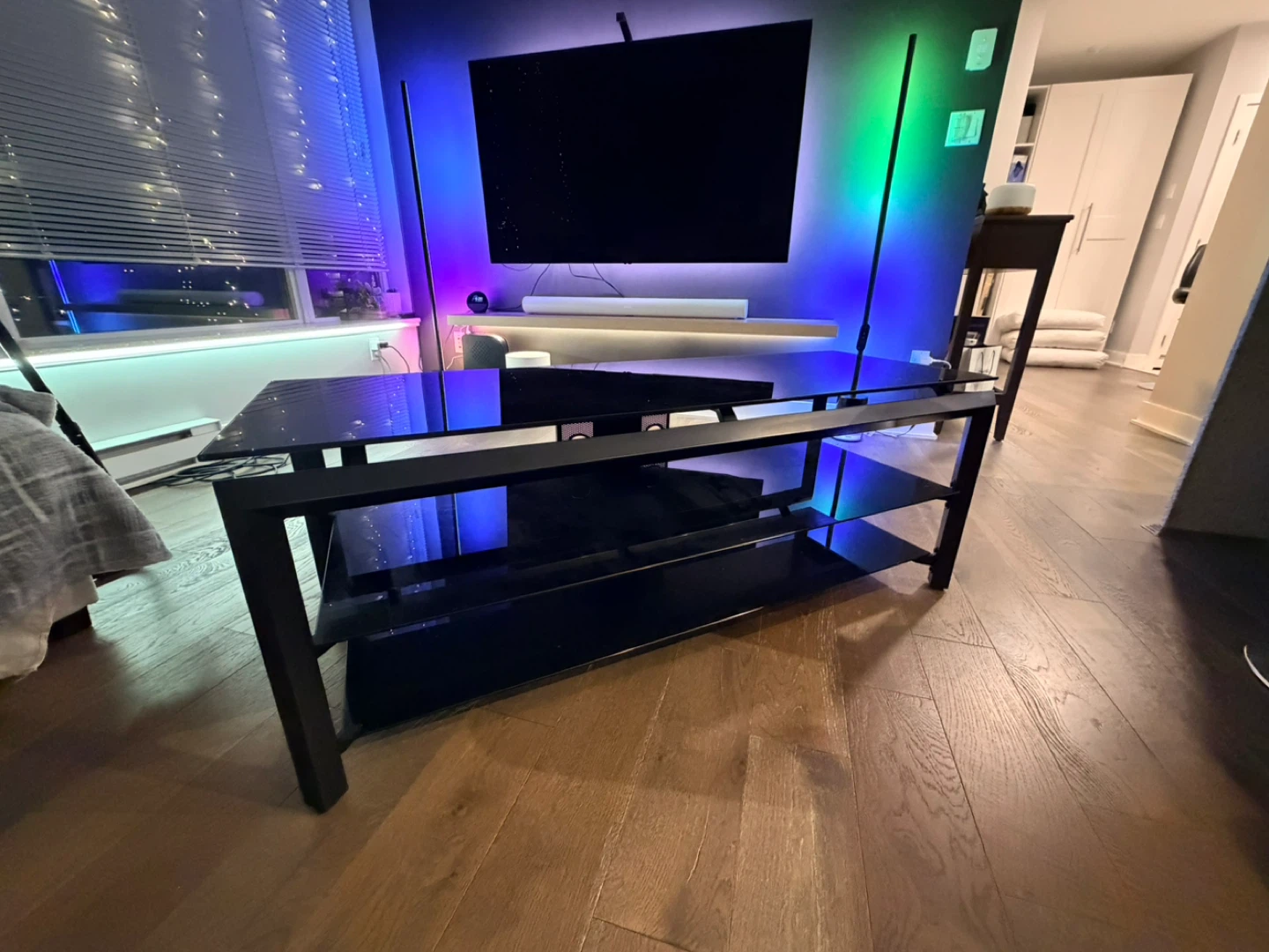 Black Glass TV Stand