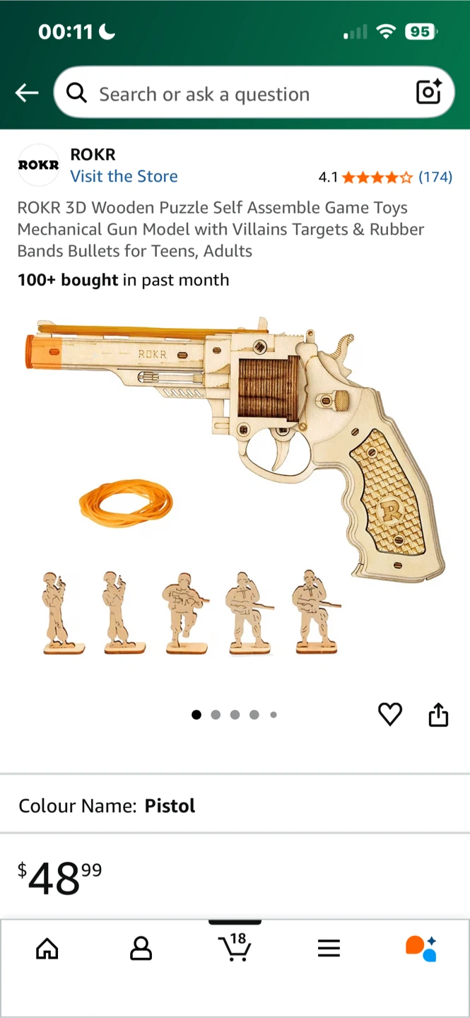 ROKR Wooden Pistol Model Kit - photo 3