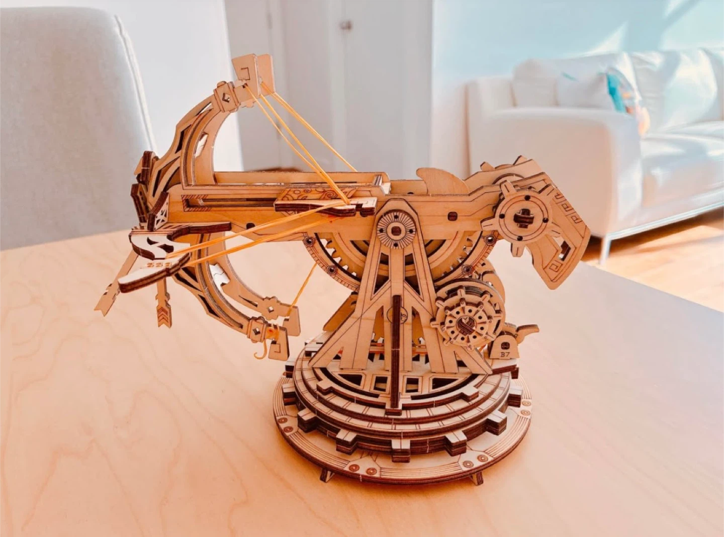 ROKR 3D Wooden Ballista Launcher Puzzle