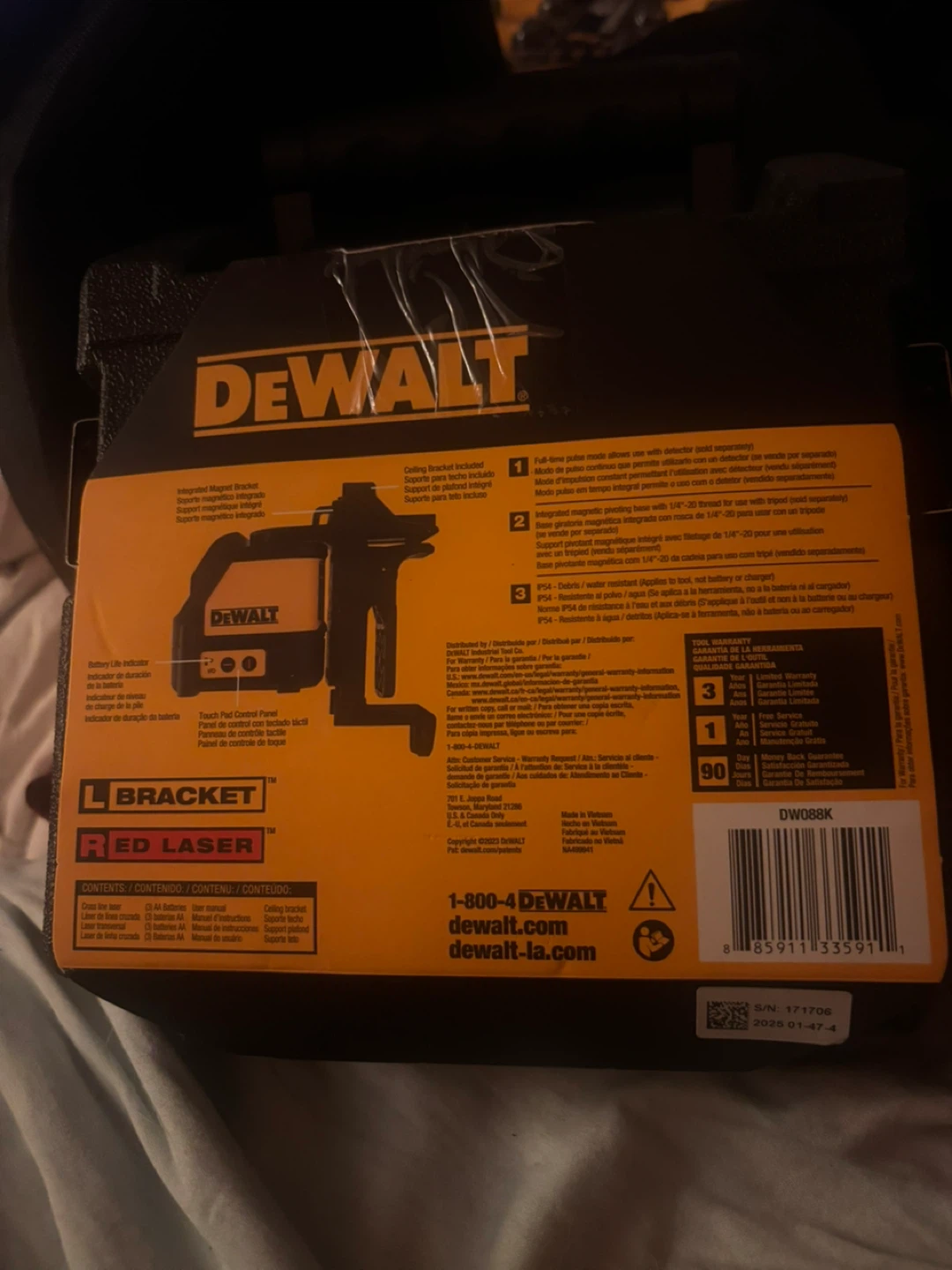 DeWalt DW088K Self-Leveling Cross Line Laser - New - photo 2
