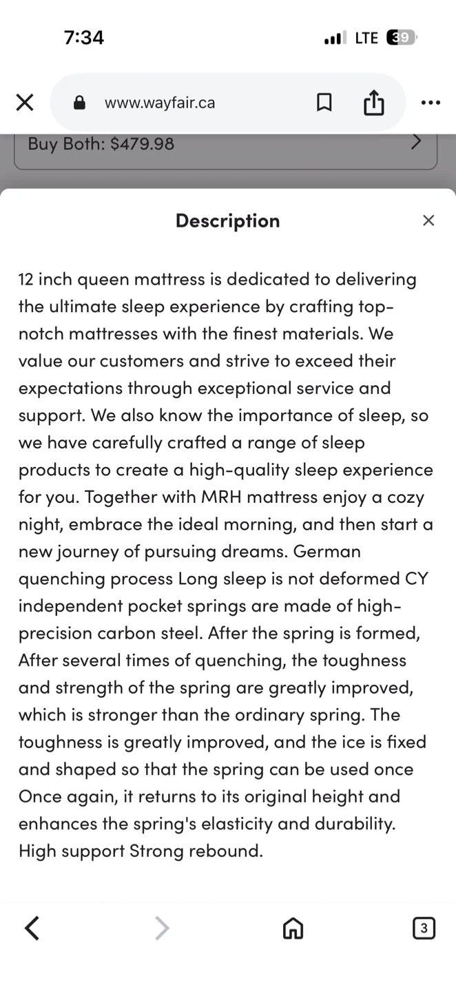 Alwyn Home 12" Hybrid Mattress -  Queen Size - photo 2
