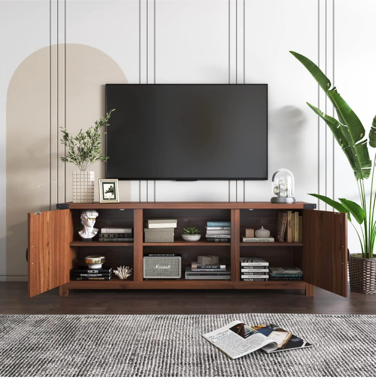 Rustic Brown Wood TV Stand - photo 2