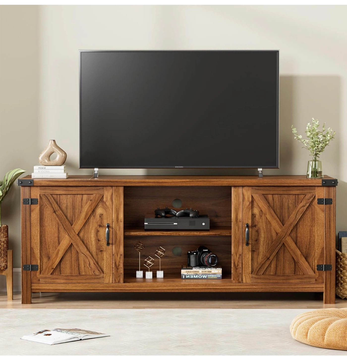 Rustic Brown Wood TV Stand