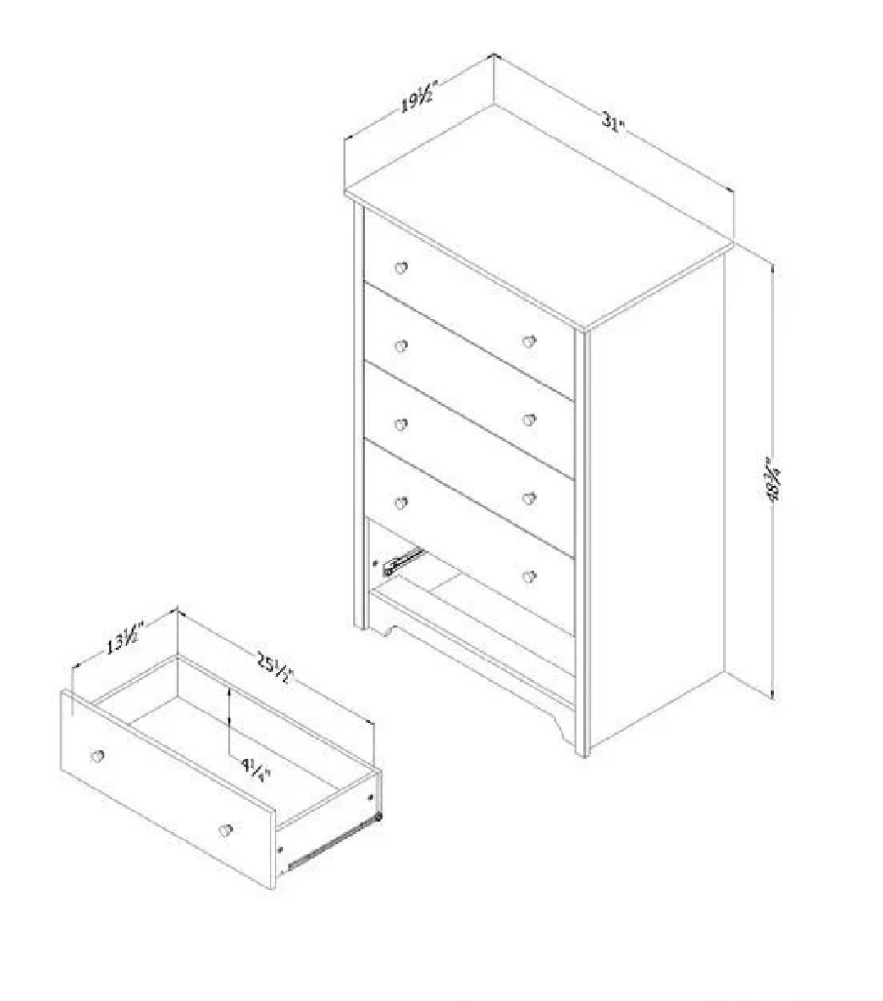 Pure Black 5-Drawer Chest - photo 3