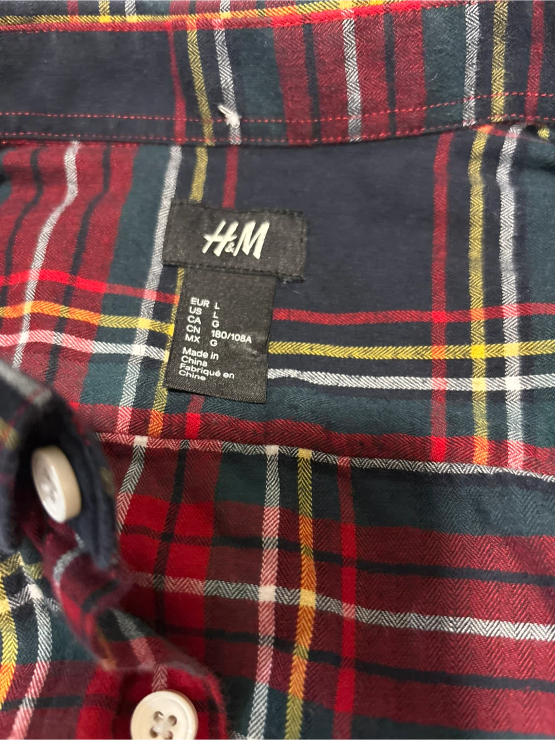 Men’s H&M Plaid Flannel Shirt - Size L - photo 4