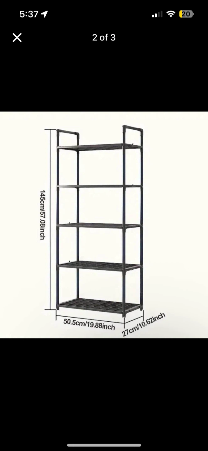 Black 5 Tier Shelf Rack - photo 2