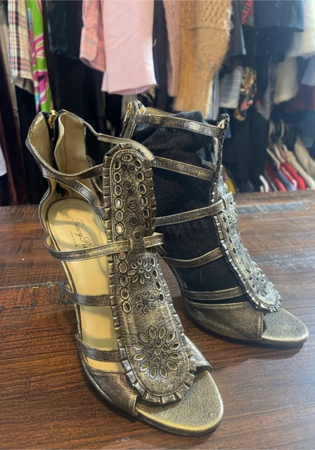 Tracy Reese Bronze Heels Size 39.5