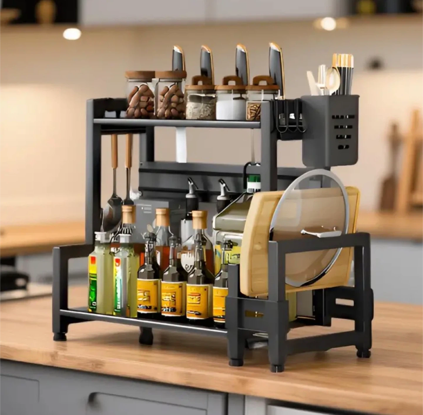 Black Kitchen Rack Organizer (BRAND NEW IN BOX)