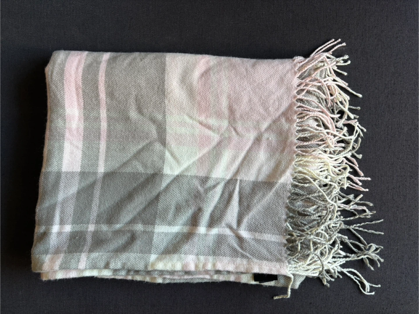 Indigo Pink & Grey Plaid Throw Blanket - photo 2