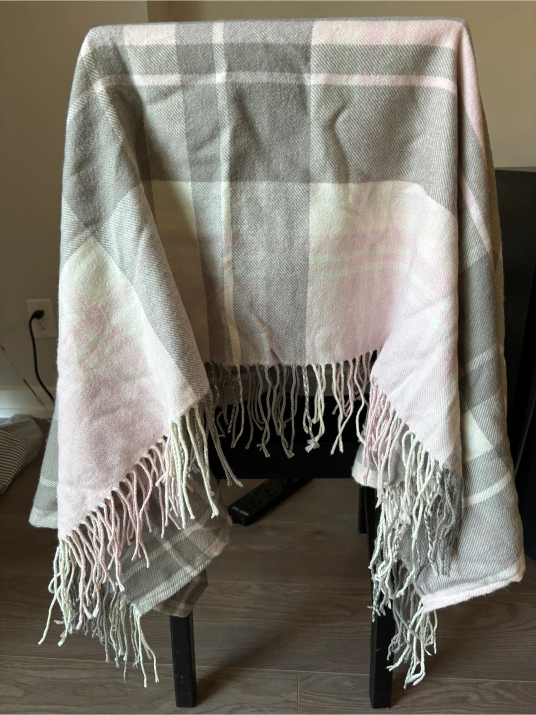 Indigo Pink & Grey Plaid Throw Blanket - photo 4