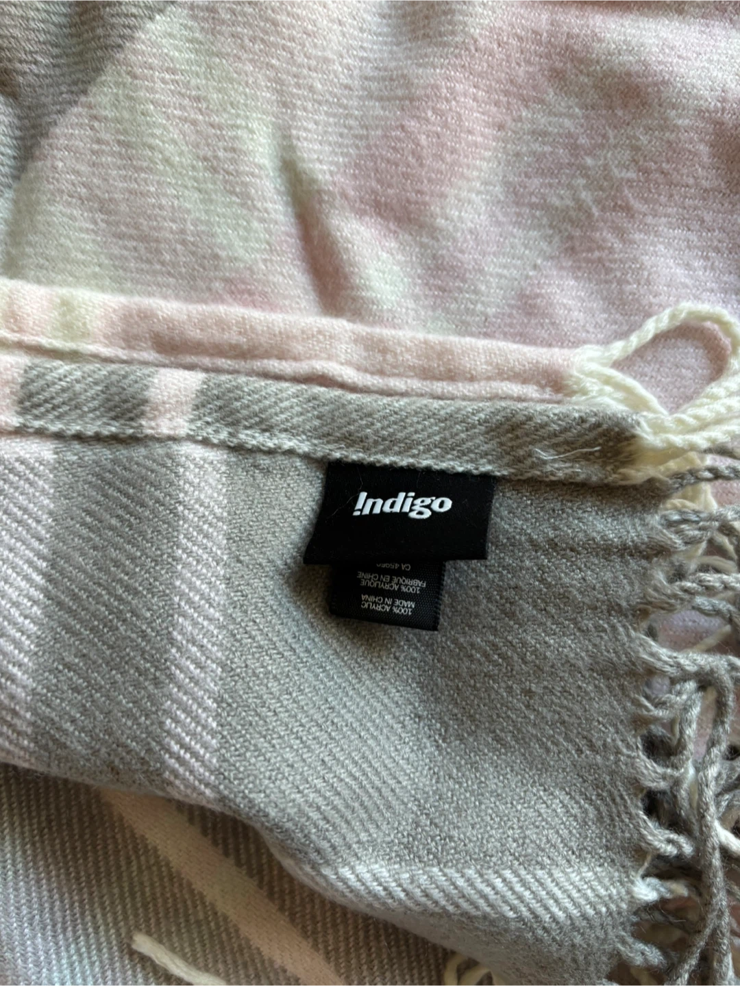 Indigo Pink & Grey Plaid Throw Blanket - photo 3