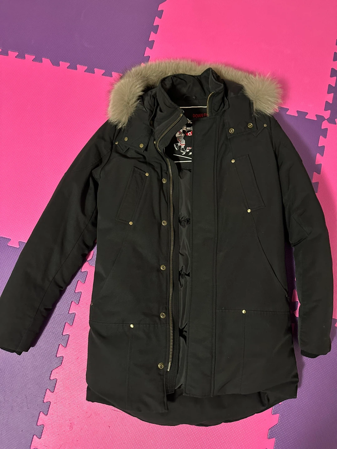 Men Moose Knuckles Down Filled Parka - Size S/P