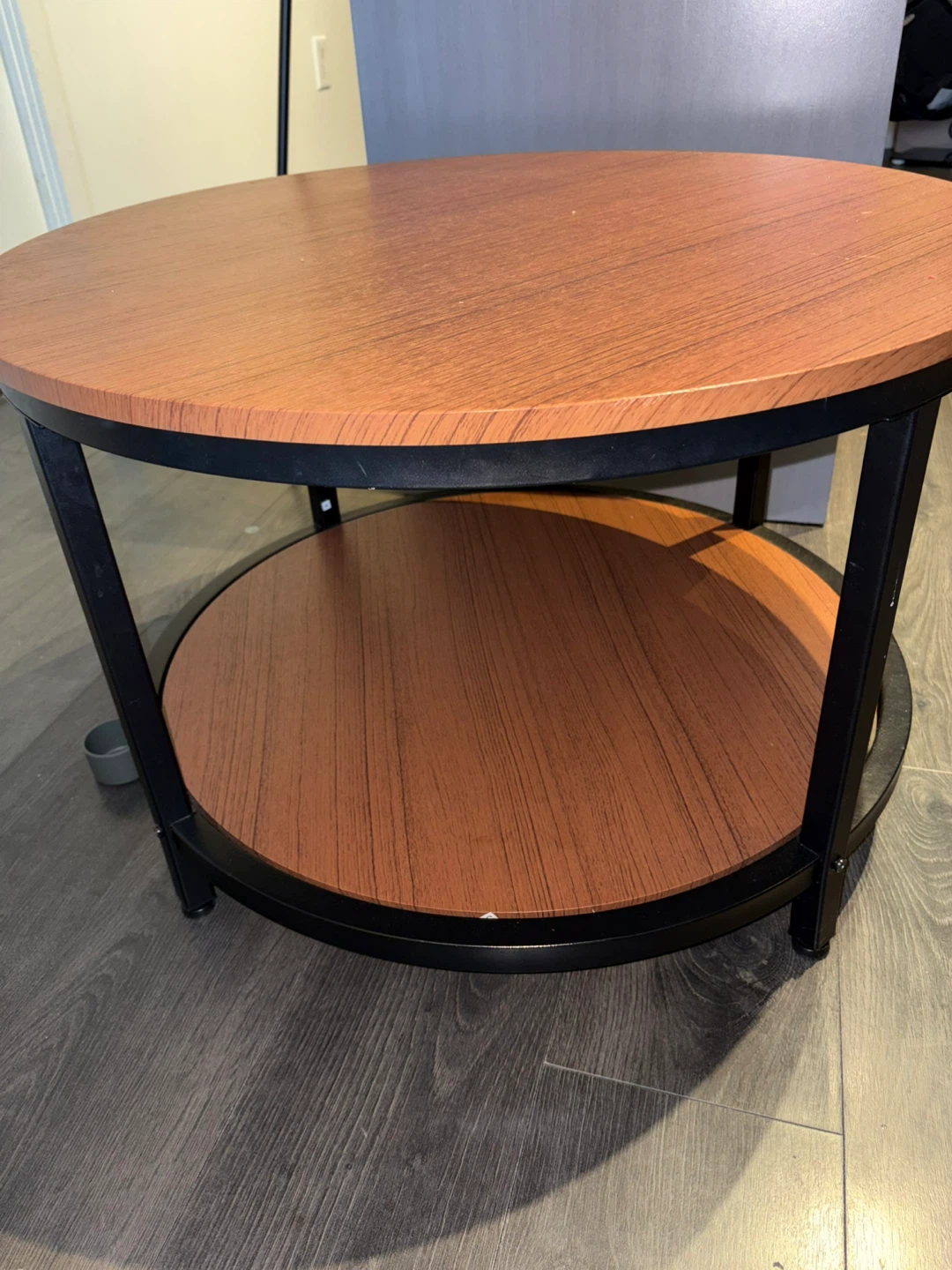 Round Coffee Table - Wood & Black - photo 5